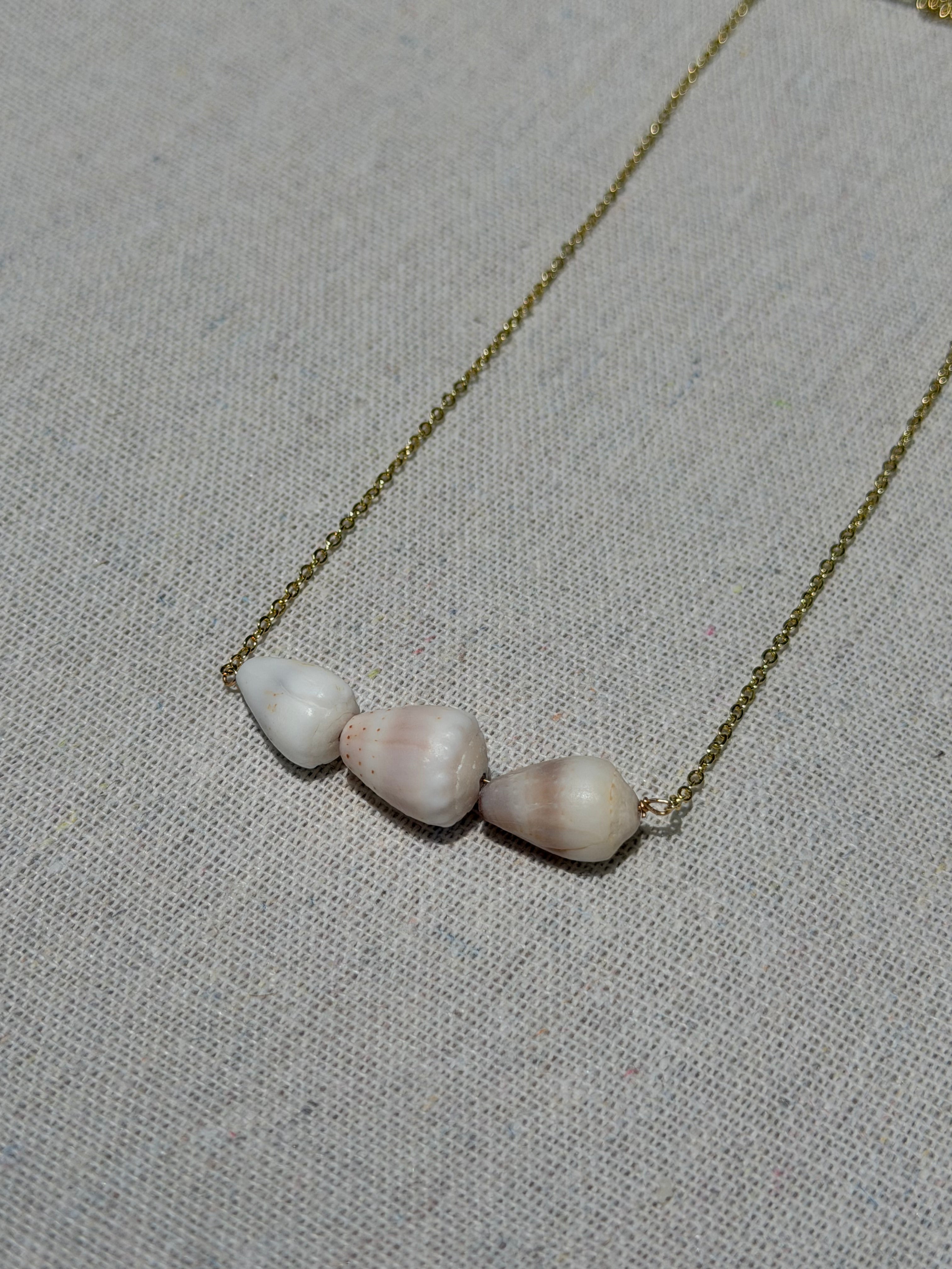 3x Cone Shell Bar Necklace