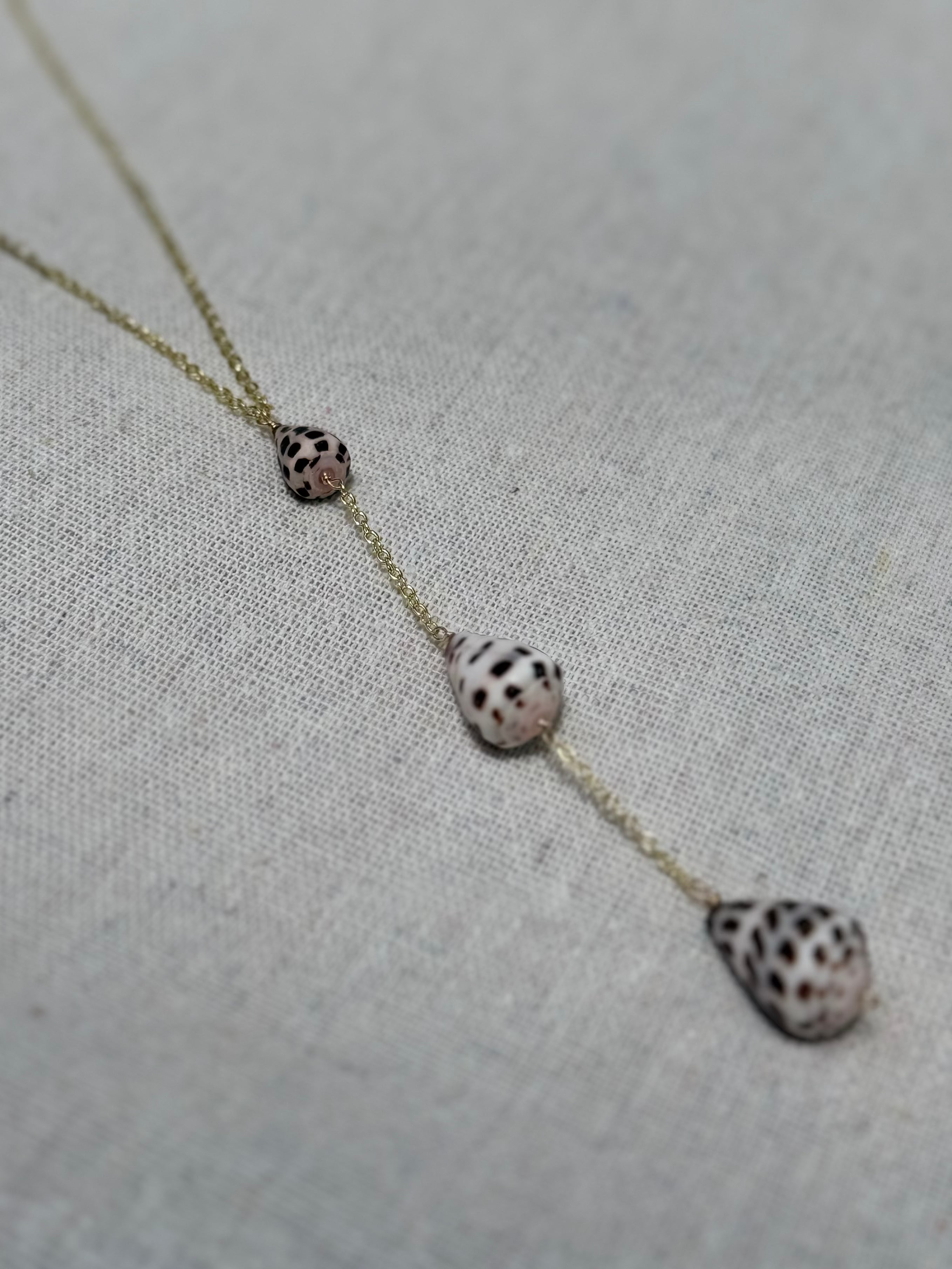 3x Drop Hebrew Shell Necklace
