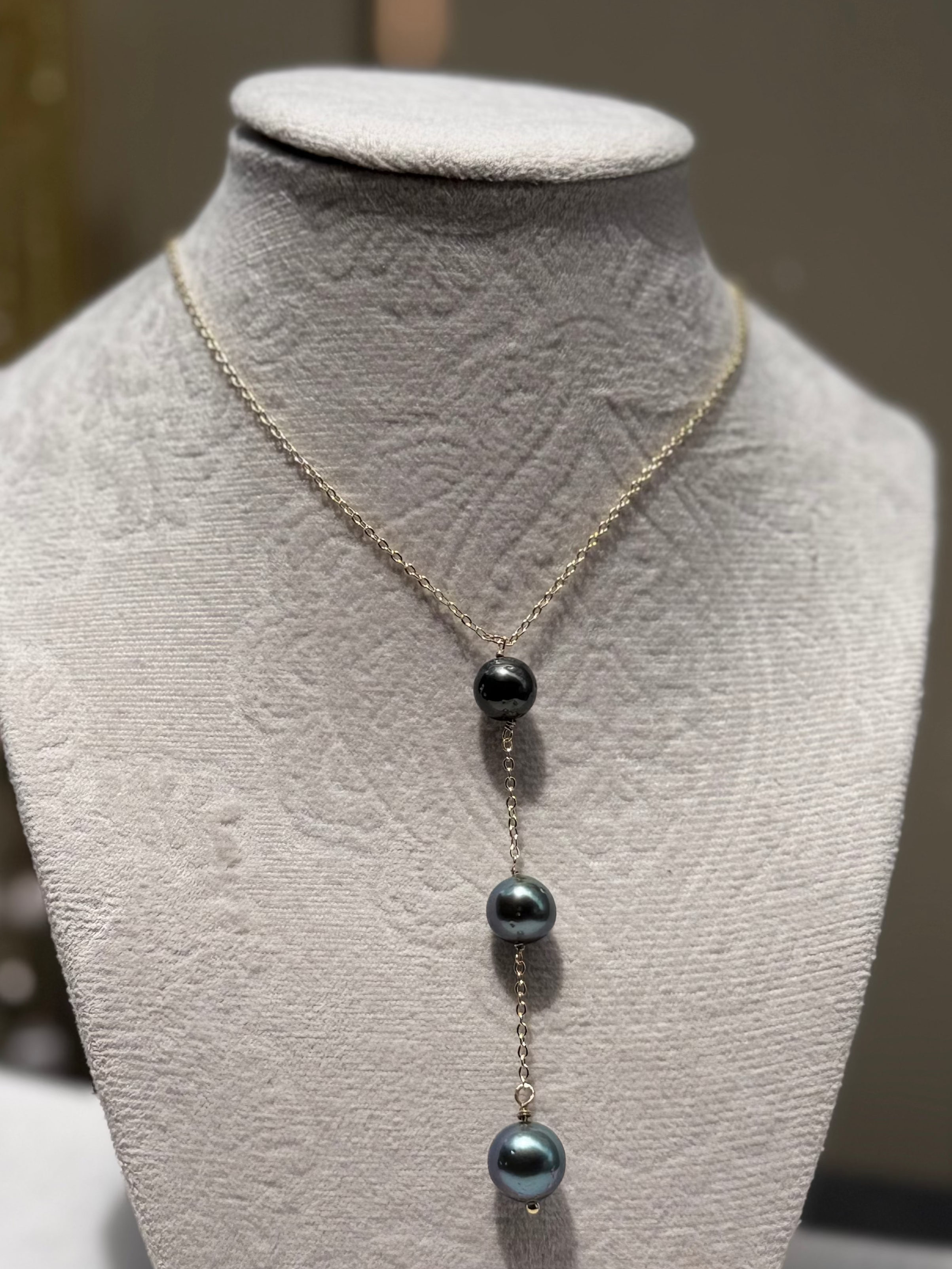 3x Drop Tahitian Pearl Necklace