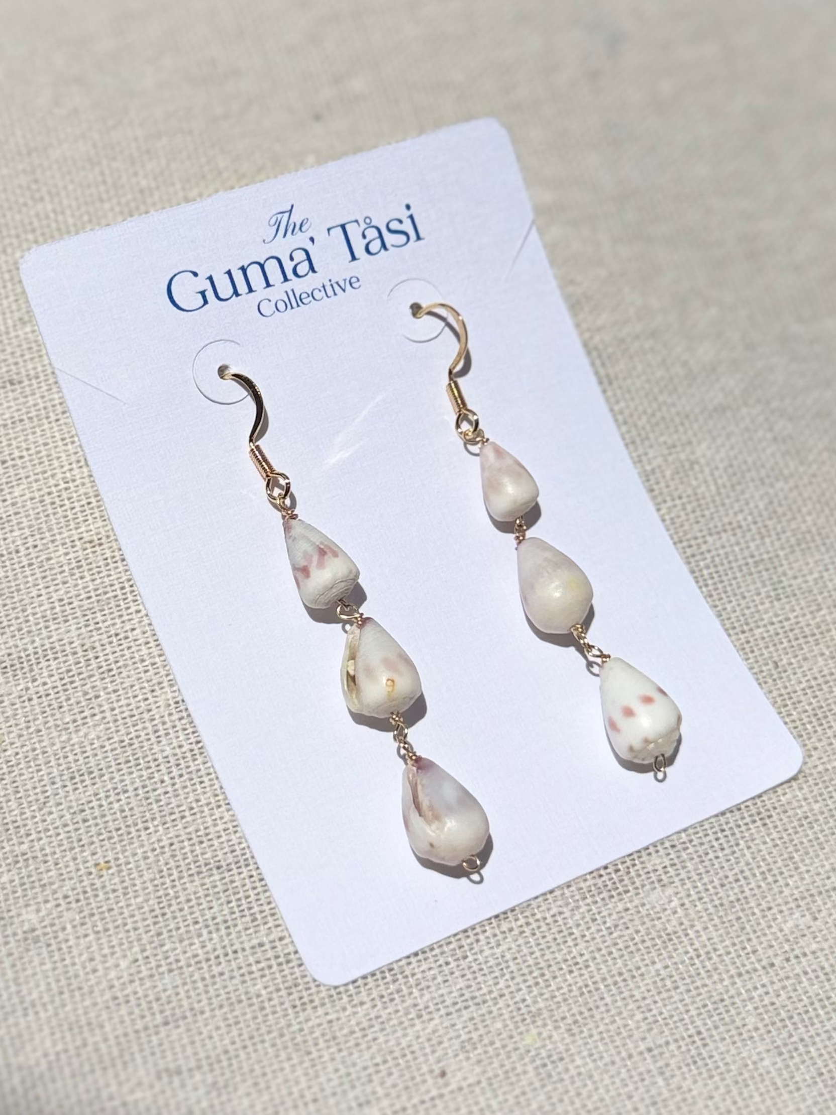 3x Cone Shell Hook Earrings