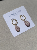 Purple Cowrie Hoops