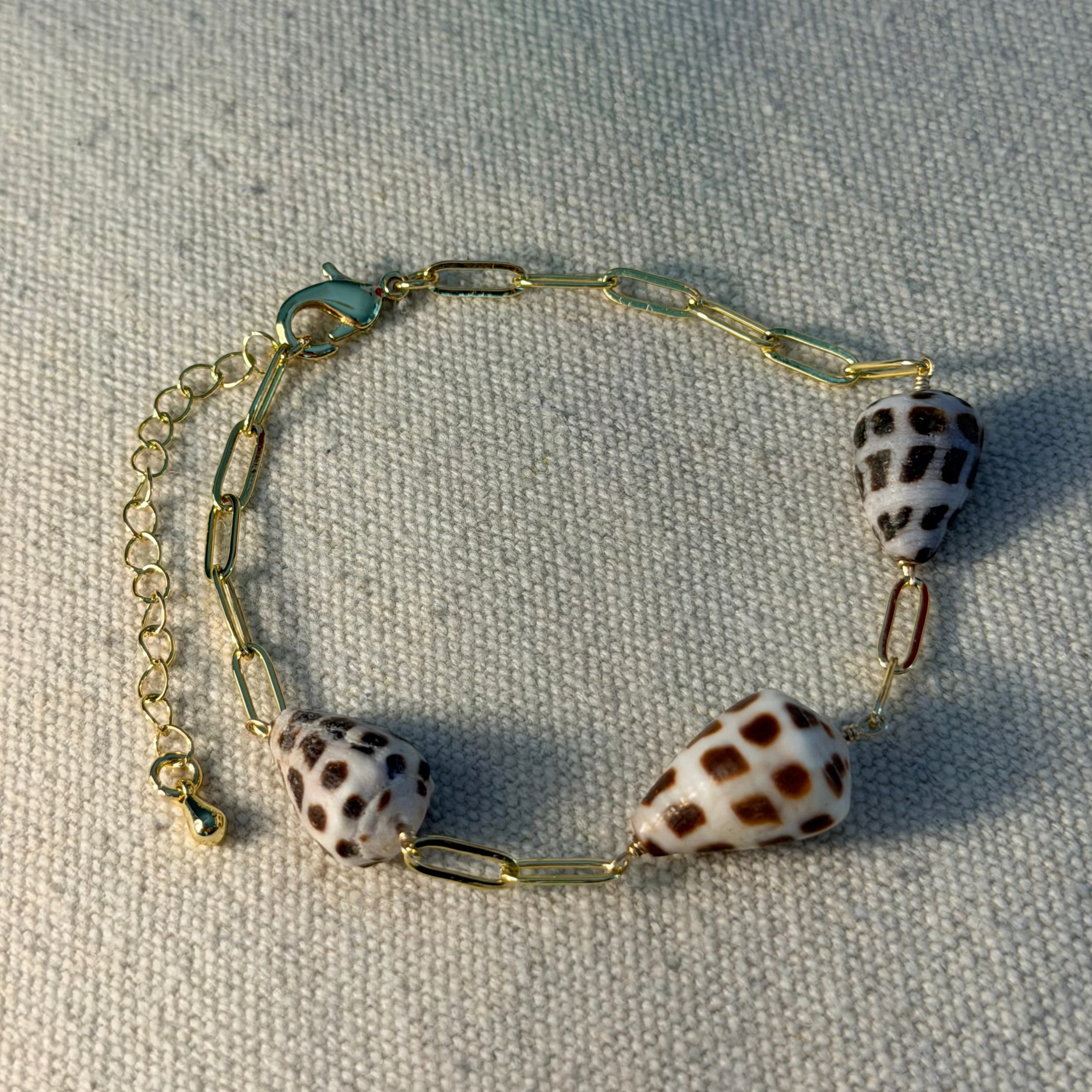 Triple Hebrew Shell Bracelet
